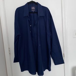 Dark Blue Cotton polyester Men's Shirt Size BIG neck 20